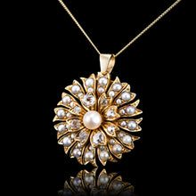 Load image into Gallery viewer, Antique Victorian Diamond and Pearl Necklace/Choker 15ct Gold Floral Design - c.1900
