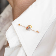 Load image into Gallery viewer, Antique Victorian Diamond and Ruby 15ct Gold Cockerel/Rooster/Chicken Brooch Pin - c.1890
