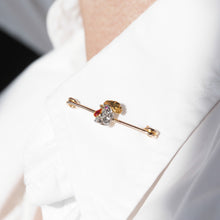 Load image into Gallery viewer, Antique Victorian Diamond and Ruby 15ct Gold Cockerel/Rooster/Chicken Brooch Pin - c.1890
