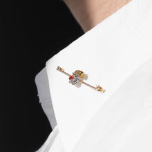 Load image into Gallery viewer, Antique Victorian Diamond and Ruby 15ct Gold Cockerel/Rooster/Chicken Brooch Pin - c.1890

