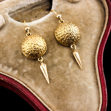 Load image into Gallery viewer, Majestic Pair of Antique Victorian 18ct Gold Earrings Etruscan Style - c.1880
