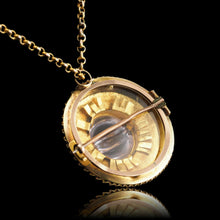 Load image into Gallery viewer, Spectacular Antique Victorian Etruscan Style 15ct Gold Rock Crystal Cabochon Pendant Necklace - c.1870
