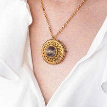 Load image into Gallery viewer, Spectacular Antique Victorian Etruscan Style 15ct Gold Rock Crystal Cabochon Pendant Necklace - c.1870
