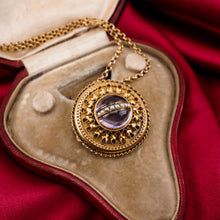 Load image into Gallery viewer, Spectacular Antique Victorian Etruscan Style 15ct Gold Rock Crystal Cabochon Pendant Necklace - c.1870
