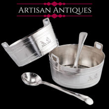 Load image into Gallery viewer, Antique Victorian Solid Silver Salt Cellar Novelty Pail/Basket Design - Wilson &amp; Davis 1870
