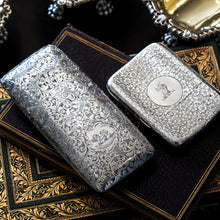 Load image into Gallery viewer, Antique Victorian Solid Silver Cigarette Case with Unusual Opening Mechanism - Birmingham 1886
