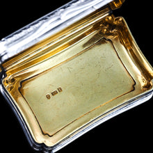 Load image into Gallery viewer, Antique Solid Silver Table Snuff Box, Cartouche Shape and Engraved - Edward Smith 1854
