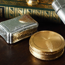 Load image into Gallery viewer, Antique Solid Silver Table Snuff Box, Cartouche Shape and Engraved - Edward Smith 1854
