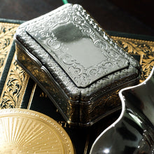 Load image into Gallery viewer, Antique Solid Silver Table Snuff Box, Cartouche Shape and Engraved - Edward Smith 1854
