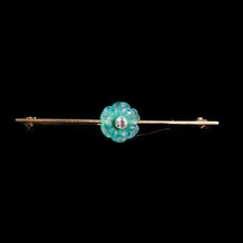 Load image into Gallery viewer, A Spectacular Chalcedony &amp; Diamond 15ct Gold Brooch with Translucent Flower Design - 20th C.
