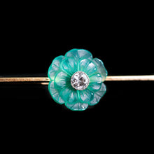 Load image into Gallery viewer, A Spectacular Chalcedony &amp; Diamond 15ct Gold Brooch with Translucent Flower Design - 20th C.
