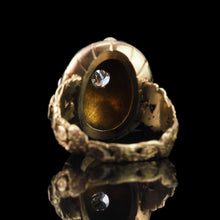 Load image into Gallery viewer, Antique Victorian Blue Enamel, Diamond &amp; Pearl Ring 14K Gold - c.1860
