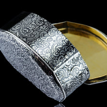 Load image into Gallery viewer, Antique French Solid Silver Niello Table Snuff Box - c.1880
