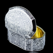Load image into Gallery viewer, Antique French Solid Silver Niello Table Snuff Box - c.1880
