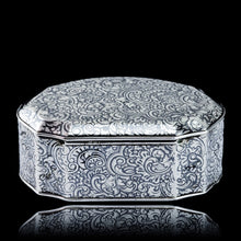 Load image into Gallery viewer, Antique French Solid Silver Niello Table Snuff Box - c.1880
