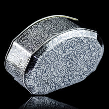Load image into Gallery viewer, Antique French Solid Silver Niello Table Snuff Box - c.1880
