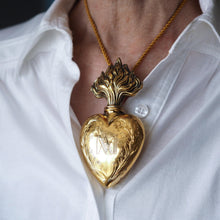 Load image into Gallery viewer, Antique Silver Gilt Heart Perfume Scent Bottle Flask - French 19th c.
