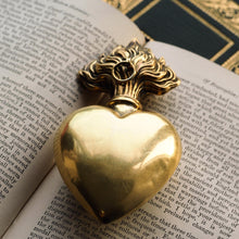 Load image into Gallery viewer, Antique Silver Gilt Heart Perfume Scent Bottle Flask - French 19th c.
