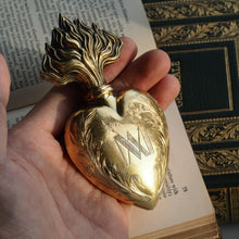 Load image into Gallery viewer, Antique Silver Gilt Heart Perfume Scent Bottle Flask - French 19th c.
