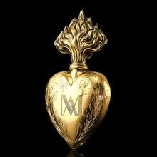Load image into Gallery viewer, Antique Silver Gilt Heart Perfume Scent Bottle Flask - French 19th c.

