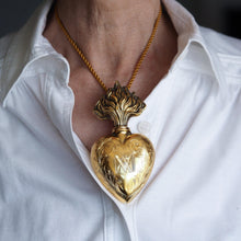 Load image into Gallery viewer, Antique Silver Gilt Heart Perfume Scent Bottle Flask - French 19th c.
