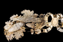 Load image into Gallery viewer, Antique French Solid Silver Gilt Crown Foliate Wreath with Laurel/Acorn Leaves 19th Century.
