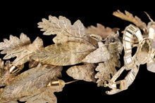 Load image into Gallery viewer, Antique French Solid Silver Gilt Crown Foliate Wreath with Laurel/Acorn Leaves 19th Century.
