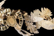 Load image into Gallery viewer, Antique French Solid Silver Gilt Crown Foliate Wreath with Laurel/Acorn Leaves 19th Century.

