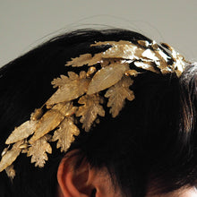 Load image into Gallery viewer, Antique French Solid Silver Gilt Crown Foliate Wreath with Laurel/Acorn Leaves 19th Century.

