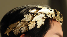 Load image into Gallery viewer, Antique French Solid Silver Gilt Crown Foliate Wreath with Laurel/Acorn Leaves 19th Century.
