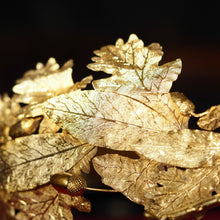 Load image into Gallery viewer, Antique French Solid Silver Gilt Crown Foliate Wreath with Laurel/Acorn Leaves 19th Century.
