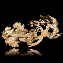 Load image into Gallery viewer, Antique French Solid Silver Gilt Crown Foliate Wreath with Laurel/Acorn Leaves 19th Century.
