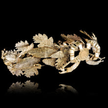 Load image into Gallery viewer, Antique French Solid Silver Gilt Crown Foliate Wreath with Laurel/Acorn Leaves 19th Century.
