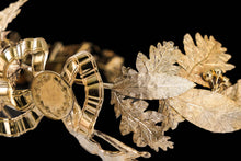 Load image into Gallery viewer, Antique French Solid Silver Gilt Crown Foliate Wreath with Laurel/Acorn Leaves 19th Century.

