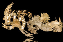 Load image into Gallery viewer, Antique French Solid Silver Gilt Crown Foliate Wreath with Laurel/Acorn Leaves 19th Century.
