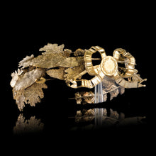 Load image into Gallery viewer, Antique French Solid Silver Gilt Crown Foliate Wreath with Laurel/Acorn Leaves 19th Century.
