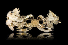 Load image into Gallery viewer, Antique French Solid Silver Gilt Crown Foliate Wreath with Laurel/Acorn Leaves 19th Century.
