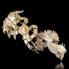 Load image into Gallery viewer, Antique French Solid Silver Gilt Crown Foliate Wreath with Laurel/Acorn Leaves 19th Century.

