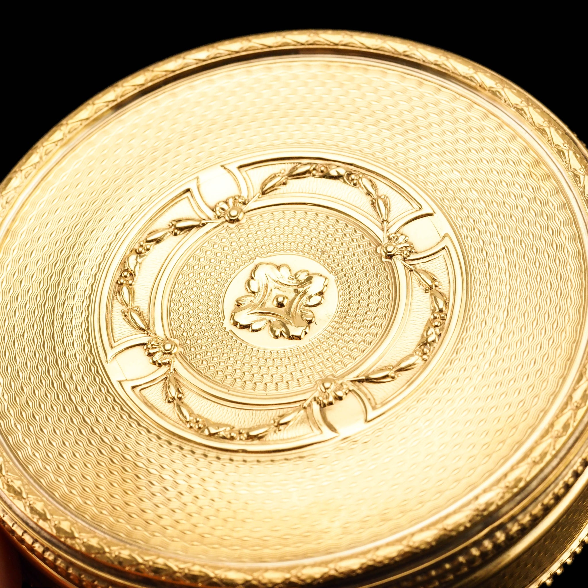 Antique French Large Solid Silver Gilt Circular Snuff Box/Tobacco Box ...