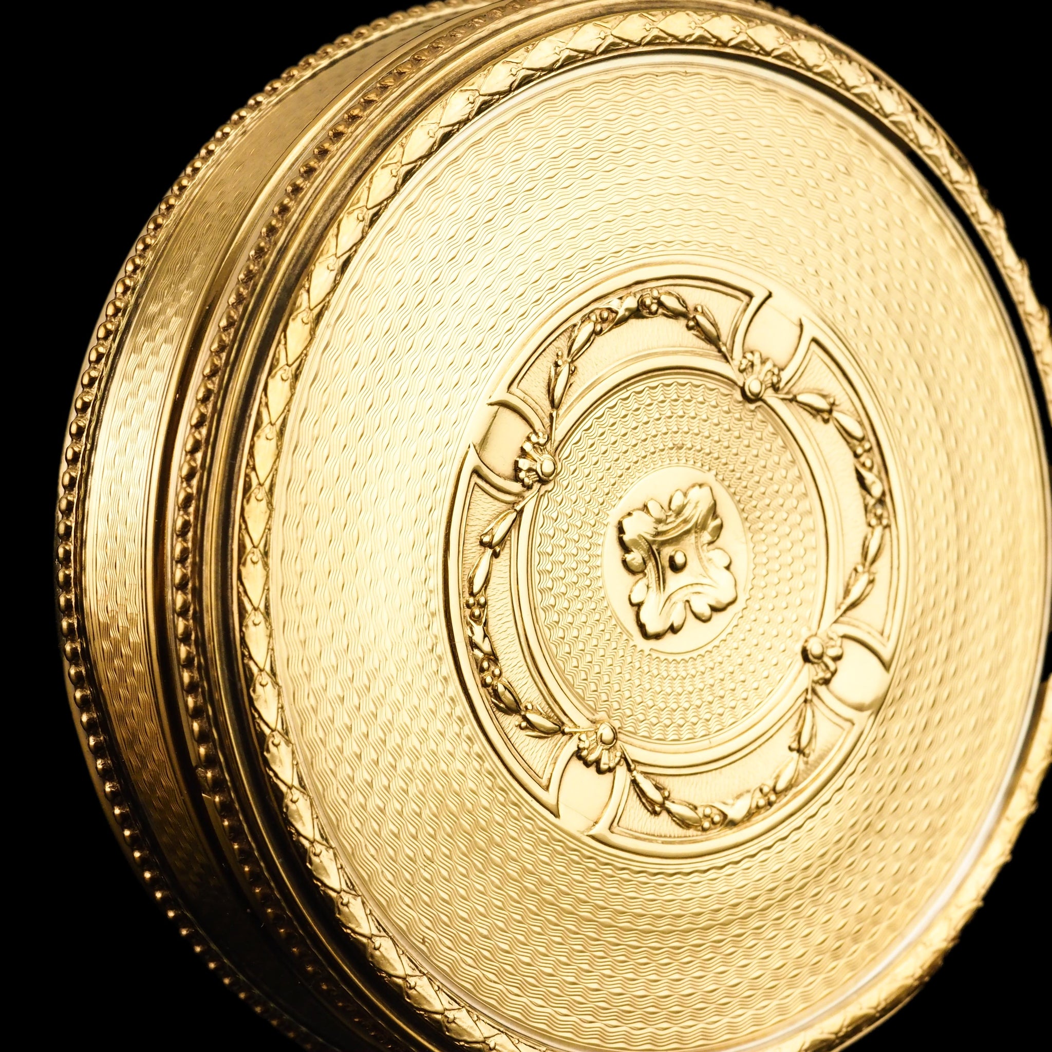 Antique French Large Solid Silver Gilt Circular Snuff Box/Tobacco Box ...