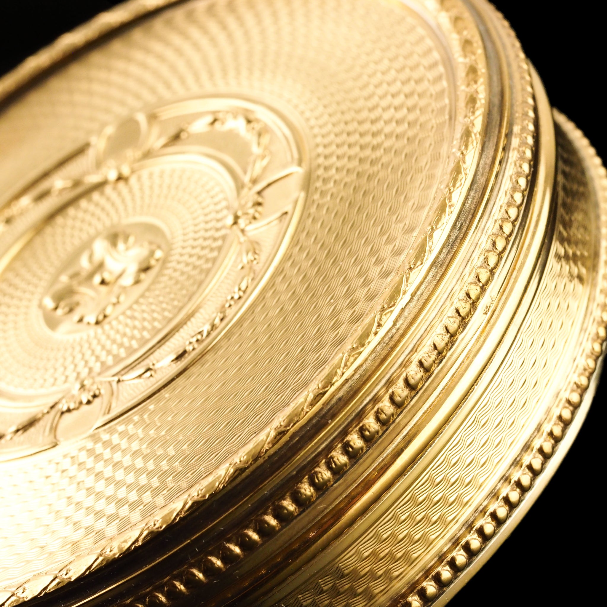 Antique French Large Solid Silver Gilt Circular Snuff Box/Tobacco Box ...