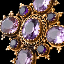 Load image into Gallery viewer, Antique Georgian 18K Gold Amethyst Pendant Necklace Cannetille - c.1820
