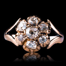 Load image into Gallery viewer, Antique Georgian Diamond Ring with Flower Cluster Design 9K Gold - c.1830
