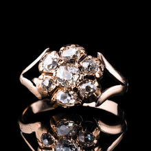 Load image into Gallery viewer, Antique Georgian Diamond Ring with Flower Cluster Design 9K Gold - c.1830
