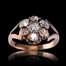 Load image into Gallery viewer, Antique Georgian Diamond Ring with Flower Cluster Design 9K Gold - c.1830
