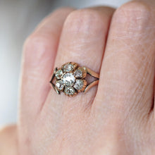 Load image into Gallery viewer, Antique Georgian Diamond Ring with Flower Cluster Design 9K Gold - c.1830
