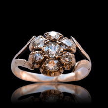 Load image into Gallery viewer, Antique Georgian Diamond Ring with Flower Cluster Design 9K Gold - c.1830
