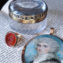 Load image into Gallery viewer, Antique Georgian Portrait Miniature Pendant 14K Gold Frame - c.1800
