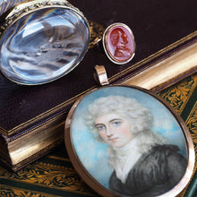 Load image into Gallery viewer, Antique Georgian Portrait Miniature Pendant 14K Gold Frame - c.1800
