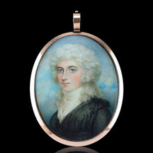 Load image into Gallery viewer, Antique Georgian Portrait Miniature Pendant 14K Gold Frame - c.1800
